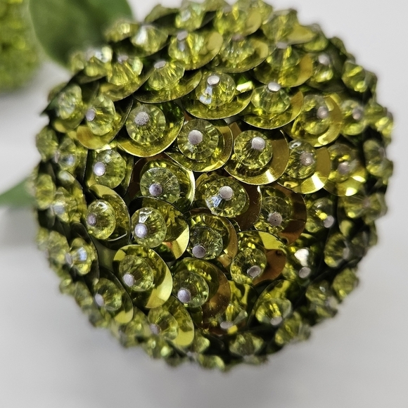 VINTAGE MCM Beaded Sequin Push Pin Fruit Set Apple Lemon Pear - Picture 6 of 8